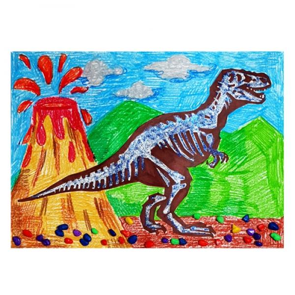 [만들기그림]공룡화석 꼴라주 표현하기