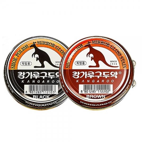 캉가루 고광택구두약 검정 브라운 세트 구두광택