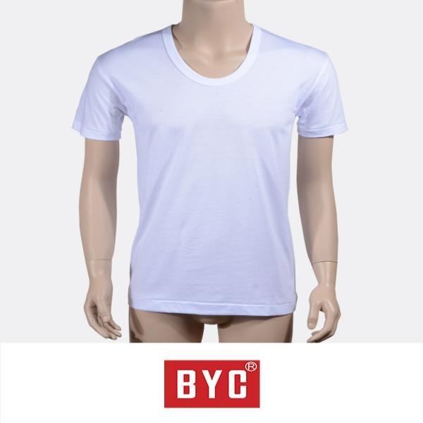 (BYC)면100% 백색 남성 무지 반팔 런닝