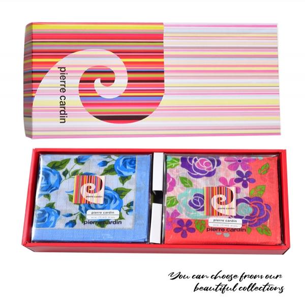 (서도)다양한 패턴 레인보우 컬러 피에르가르뎅 순면 여성 손수건