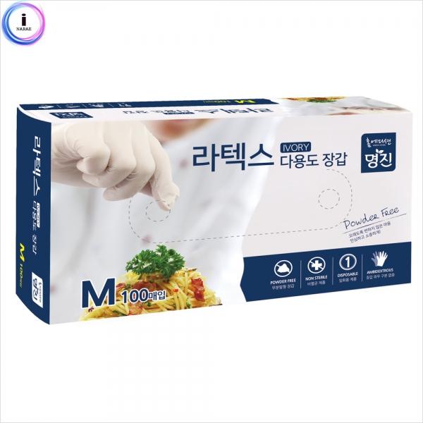 d09 319767라텍스장갑 M(중) 1각/100매 백색