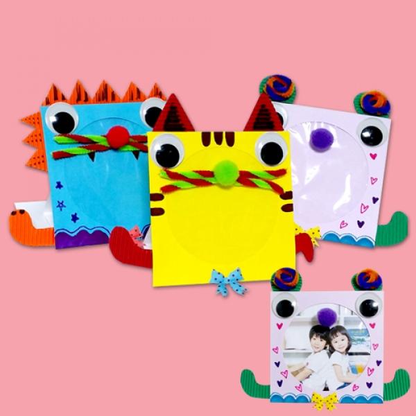 CD케이스 동물액자 만들기[곰,사자,고양이]3종류
