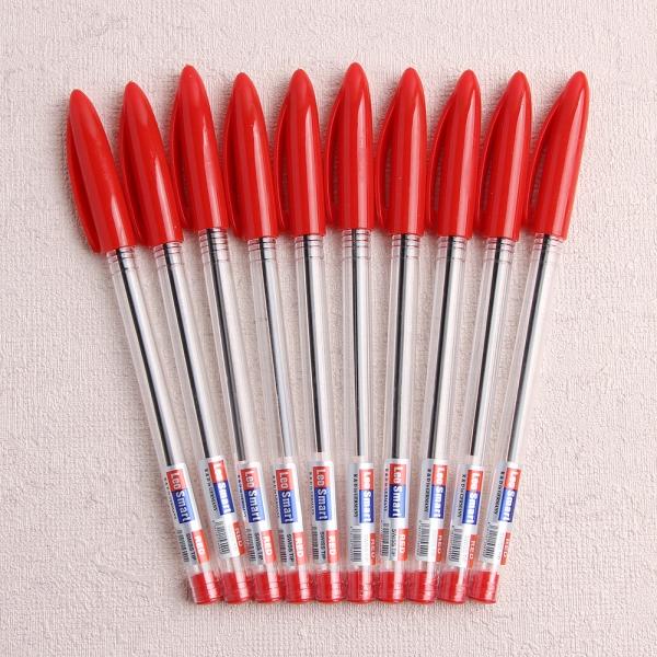 빨간색볼펜 스마트 사무용 볼펜 1mm 10p세트(빨강)