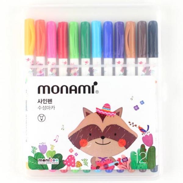 418C] 4000 모니주 사인펜 12색 핑크 (6개세트)