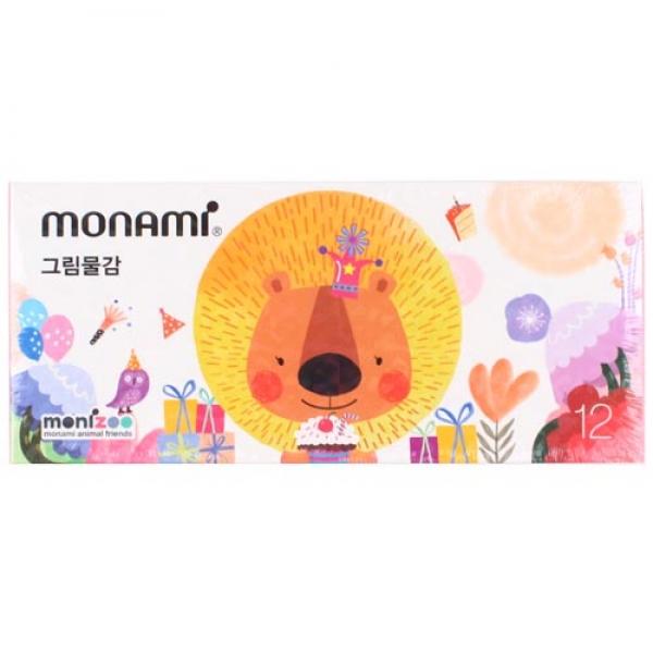 415B] 5000 모니주 수채화 물감 12색 핑크 (6개세트)