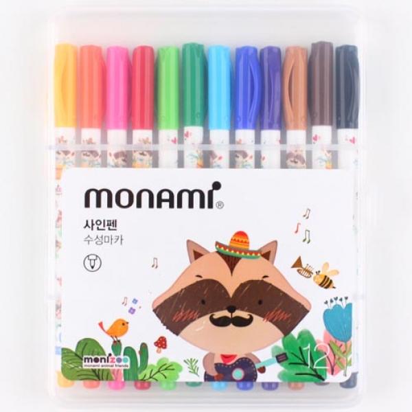 418C] 4000 모니주 사인펜 12색 블루 (6개세트)