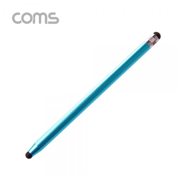 Coms 정전식 터치펜 2 in 1양면 고무 터치볼 Blue 메탈 BB577