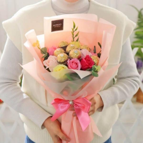 CO 벨르 페레로로쉐 꽃다발 핑크 초콜릿 사탕