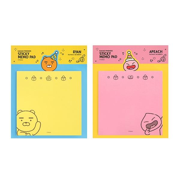 카카오프렌즈 해피모먼트 직사각 정사각 점착 메모지