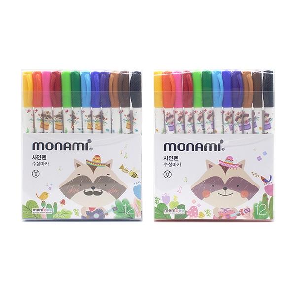 모나미 MONIZOO 12색 사인펜 싸인펜 수성마카