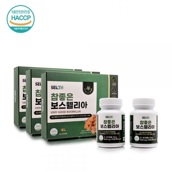 SELTH 참좋은 보스웰리아(600mgx90정x6통) 해조칼슘 녹색홍합 우슬 상어연골 분말
