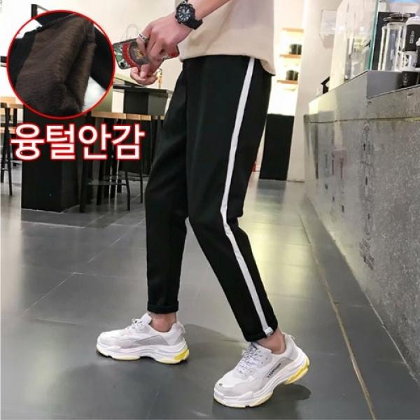 SHC-191073 남자 융털 굵은줄 세미 트레이닝팬츠