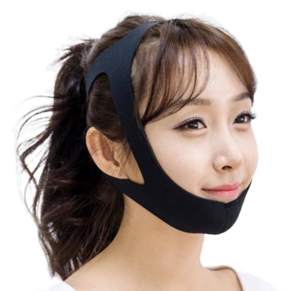 검정V라인 얼굴압박밴드 리프팅밴드 입벌림방지 브이