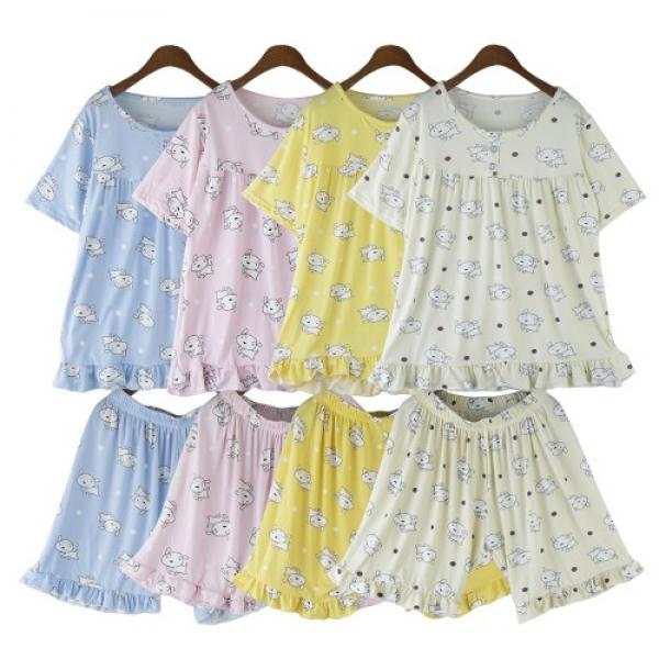 SD-200471 하양둥이 스판 반팔잠옷세트