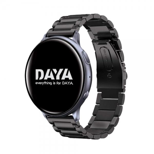 DAYA 갤럭시워치 5 4 3 스트랩 20mm 블랙 메탈 스트랩 밴드