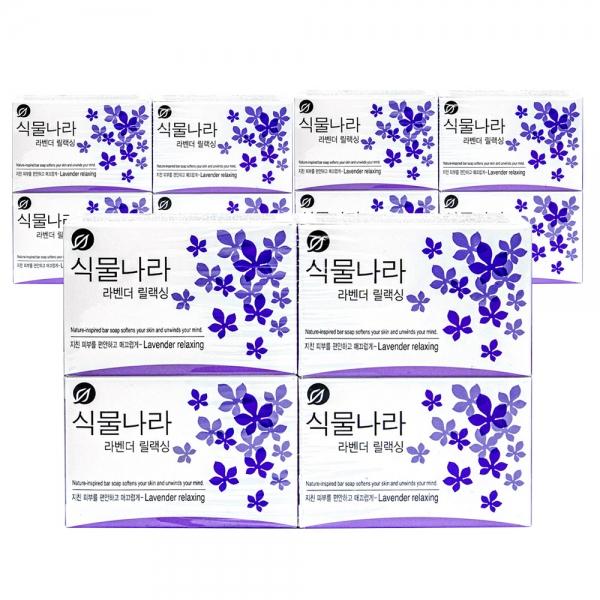 식물나라 라벤더 릴렉싱 세수 비누 90g 4입 3개