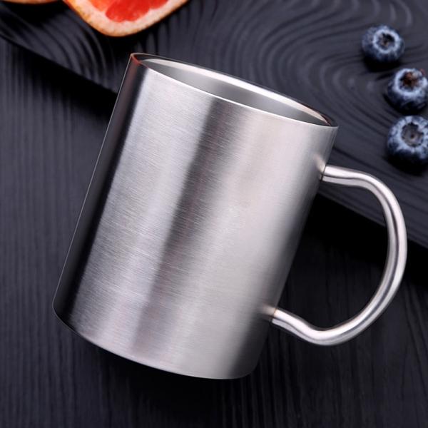 뚜껑 스텐물컵 뚜껑 이중스텐 손잡이 물컵(286ml)