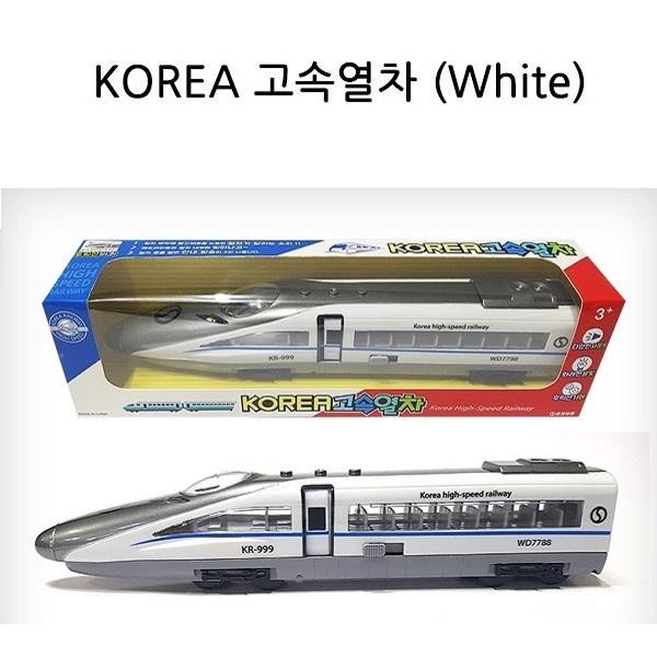 sg KOREA 고속열차 화이트 기차 작동완구 미니카 불빛