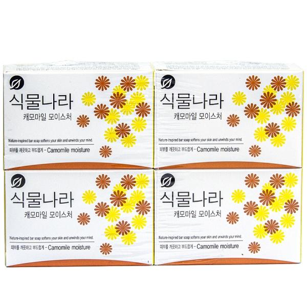 식물나라 캐모마일 모이스처 세수 비누 90g 4입
