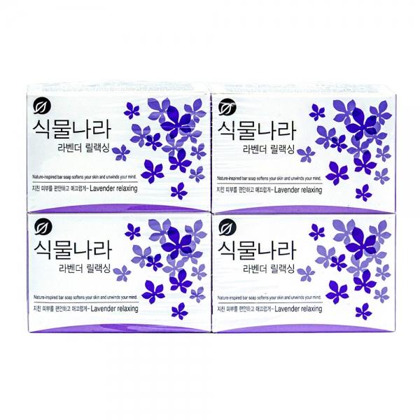 식물나라 라벤더 릴렉싱 세수 비누 90g 4입