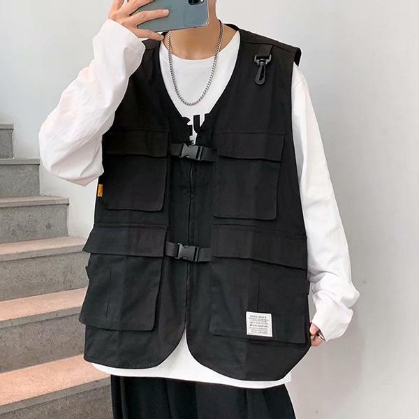 [CC037] IS-BT06 / 3컬러 남성스트릿포켓조끼