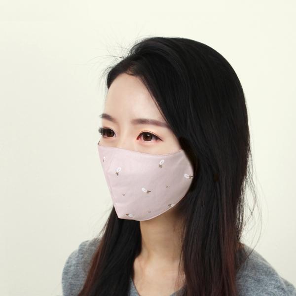 다회용 필터 면마스크(핑크) 빨아쓰는 입체마스크
