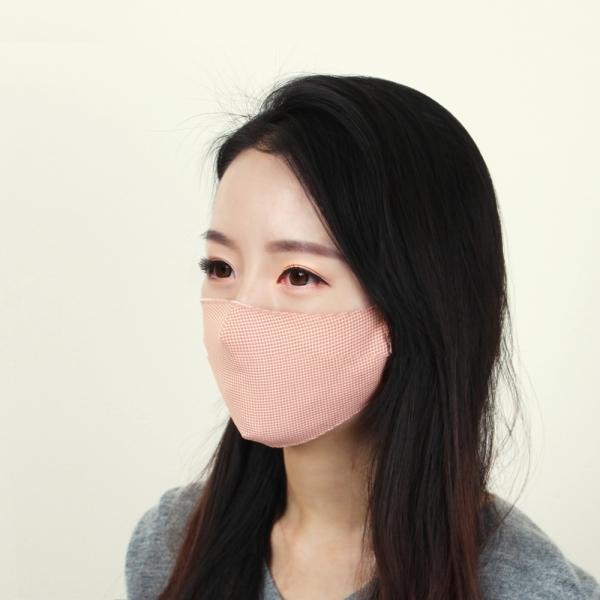 다회용 체크 면마스크 빨아쓰는 2겹 입체마스크