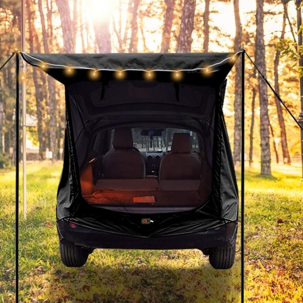 자동차 차박 트렁크 폴대형 꼬리텐트(125x150 블랙)
