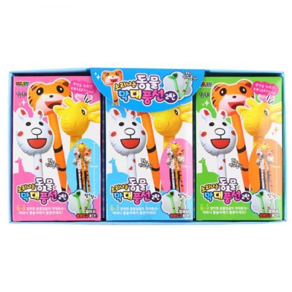 267C] 3000 소리 나는 동물 막대 풍선 2탄 (12개세트)
