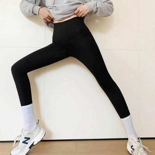 여성 겨울 운동복 기모레깅스 무발 쫄바지 스티치 5색