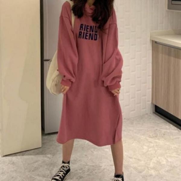 캐주얼 기모 원피스 롱 후드 이지룩 데일리 캐주얼 롱 후드 원피스 의류 데일리 원피스 후드