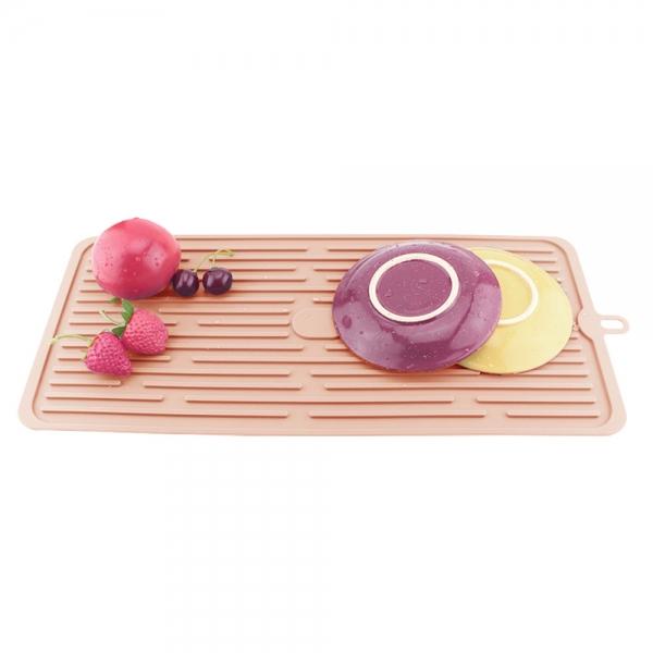 실리콘 주방 식기건조 매트 드라잉 매트(44.5cm 핑크)