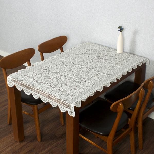 레이스 주방 테이블보 플라워 식탁커버 식탁보(136cm)