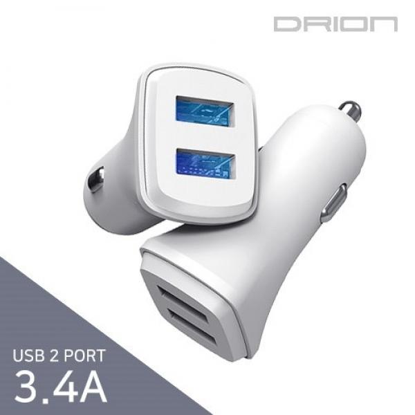 [드리온] 분리형 2PORT 차량용 충전헤드 DR-C1-342 - 3.4A (케이블 미포함)