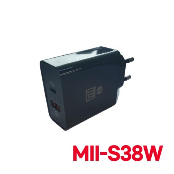 MII-S38W PD 38W USB/C타입 듀얼포트 초고속 가정용 충전헤드 - 5V 3A (케이블 미포함)