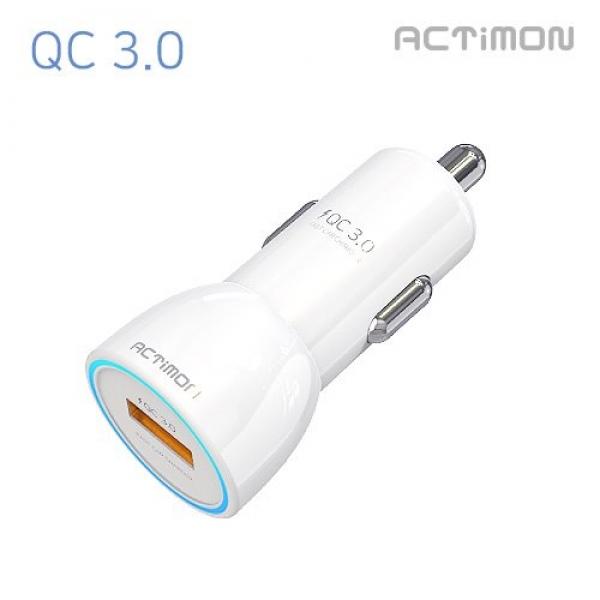 [액티몬] QC 3.0 18W USB 1포트 고속 차량용 충전헤드 (케이블 미포함)