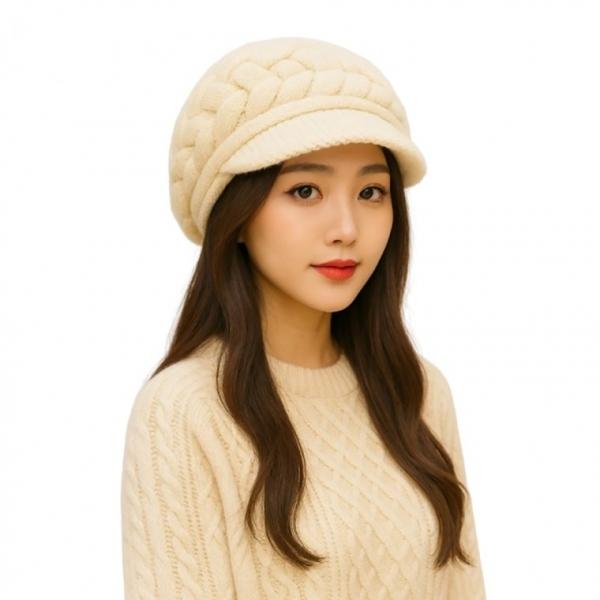 빈티지 기모안감 겨울모자 융털모자 니트모자 베레모스타일
