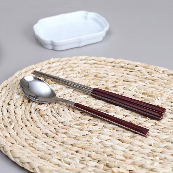 홈해피 휴대용 수저세트 숟가락 젓가락(체리브라운)