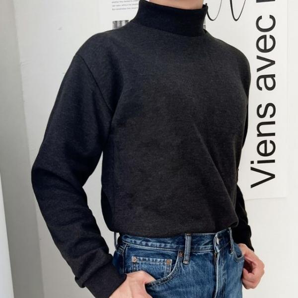 따뜻한 기모안감 보들보들 데일리 남성 목폴라 티셔츠