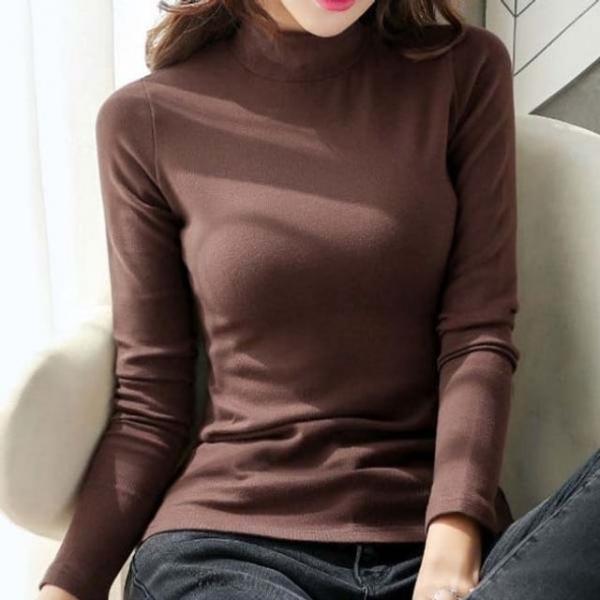 기모 슬림 하프 목폴라티