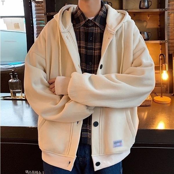 남성3컬러기모 베이직캐주얼 버튼후드 점퍼 IS-JK09