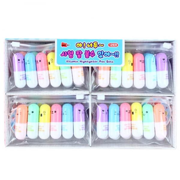 225B] 3000 야너두 알약 형광펜 (12개세트)