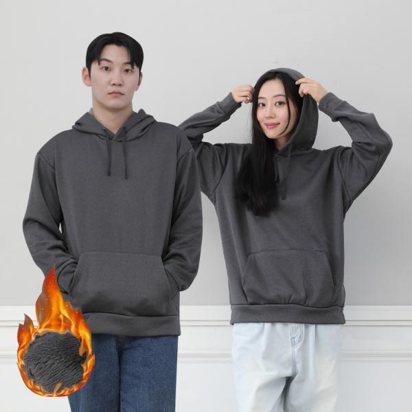 남녀공용 융털 기모 전체안감 후드티 점퍼 남성 여성 데일리 캐주얼 츄리닝 주머니 커플티 커플후드 오버핏