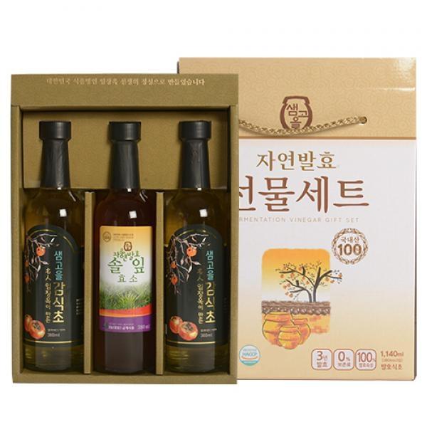 [샘고을 효소명인선물SET 2호_(쑥효소+감식초 x 2EA)]