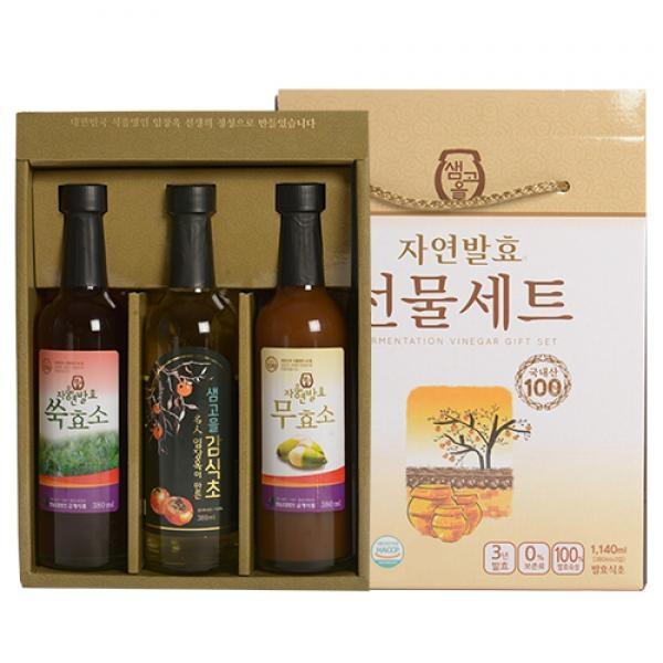 [샘고을 효소명인선물SET 1호_(쑥효소+무효소+감식초)]
