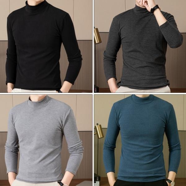 도톰플러스 편한반목 폴라티셔츠 플리스 기모티셔츠 목폴라티셔츠 피치기모티셔츠