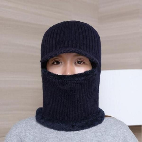 브리드 넥워머 털모자 네이비 일체형니트챙모자 방한모자 털모자 니트 챙모자 겨울모자 목토시 넥워머