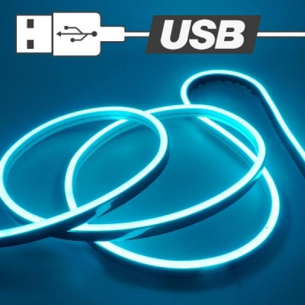USB전원타입 실리콘면발광V3 LED바 아이스블루LED 길이선택가능