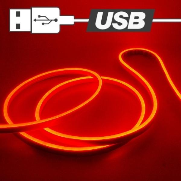 USB전원타입 실리콘면발광V3 LED바 레드LED 길이선택가능