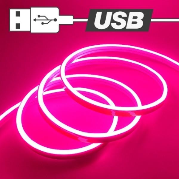 USB전원타입 실리콘면발광V3 LED바 핑크LED 길이선택가능